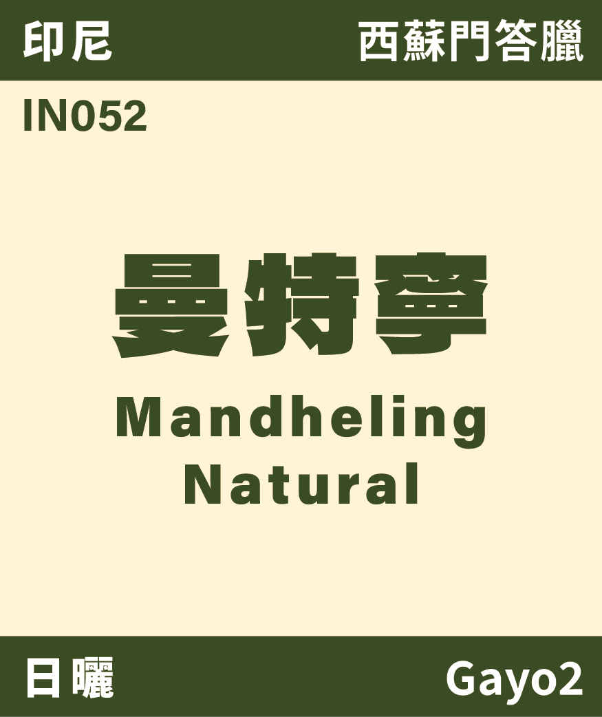 印尼 曼特寧 Gayo 日曬