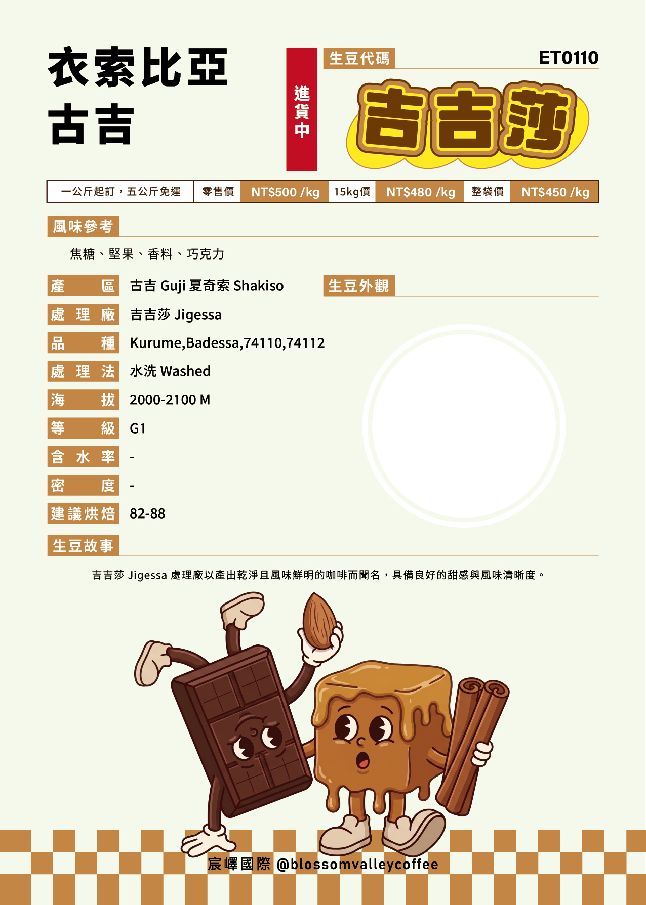 [預訂]｜衣索比亞 古吉 吉吉莎 水洗 G1