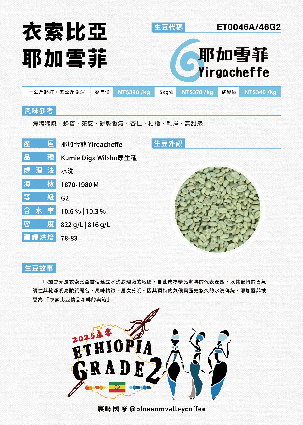 ET0046A/46G2｜衣索比亞 耶加雪菲 G2 水洗
