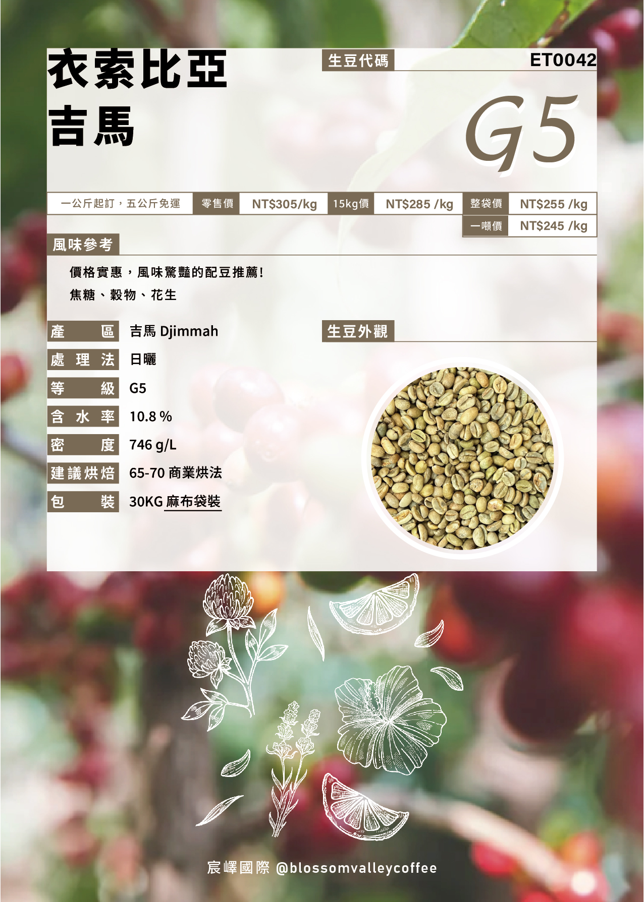 ET0042｜衣索比亞 吉馬 G5 麻布袋